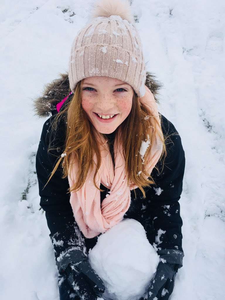 Grace Gay in Tenterden is enjoying the white stuff