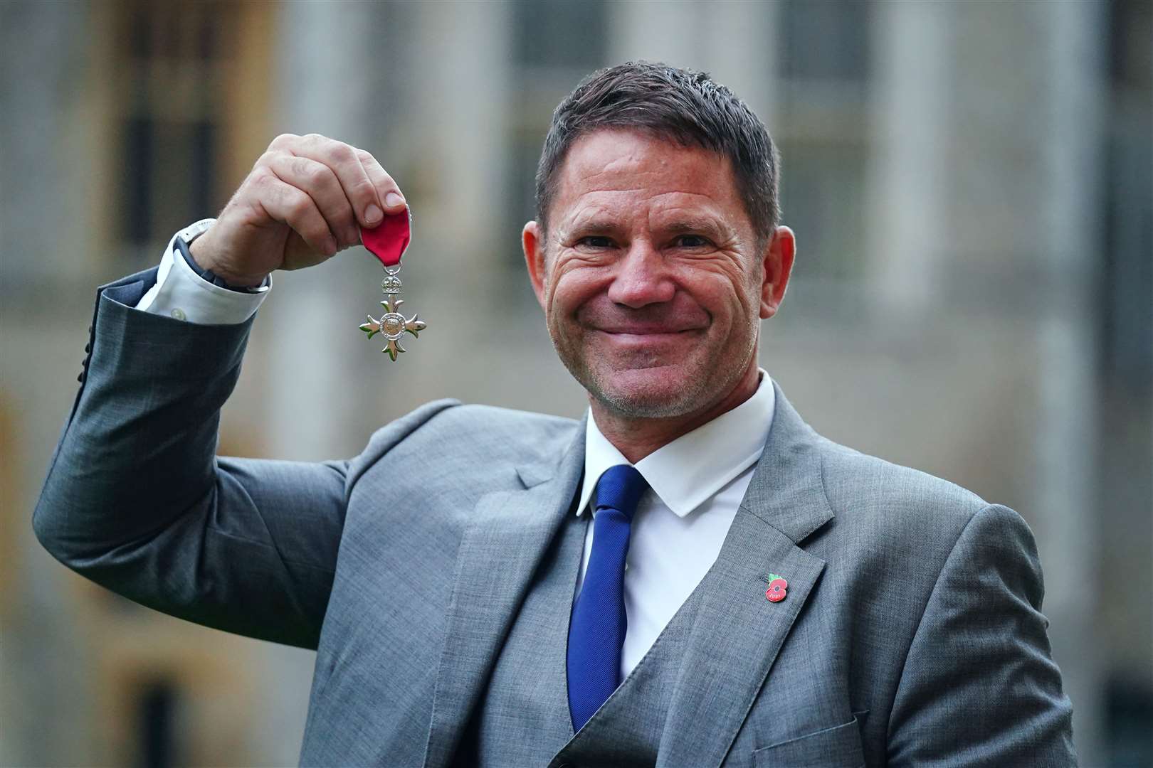 Steve Backshall after receiving an MBE for services to charity and to wildlife conservation in 2021 (Victoria Jones/PA)