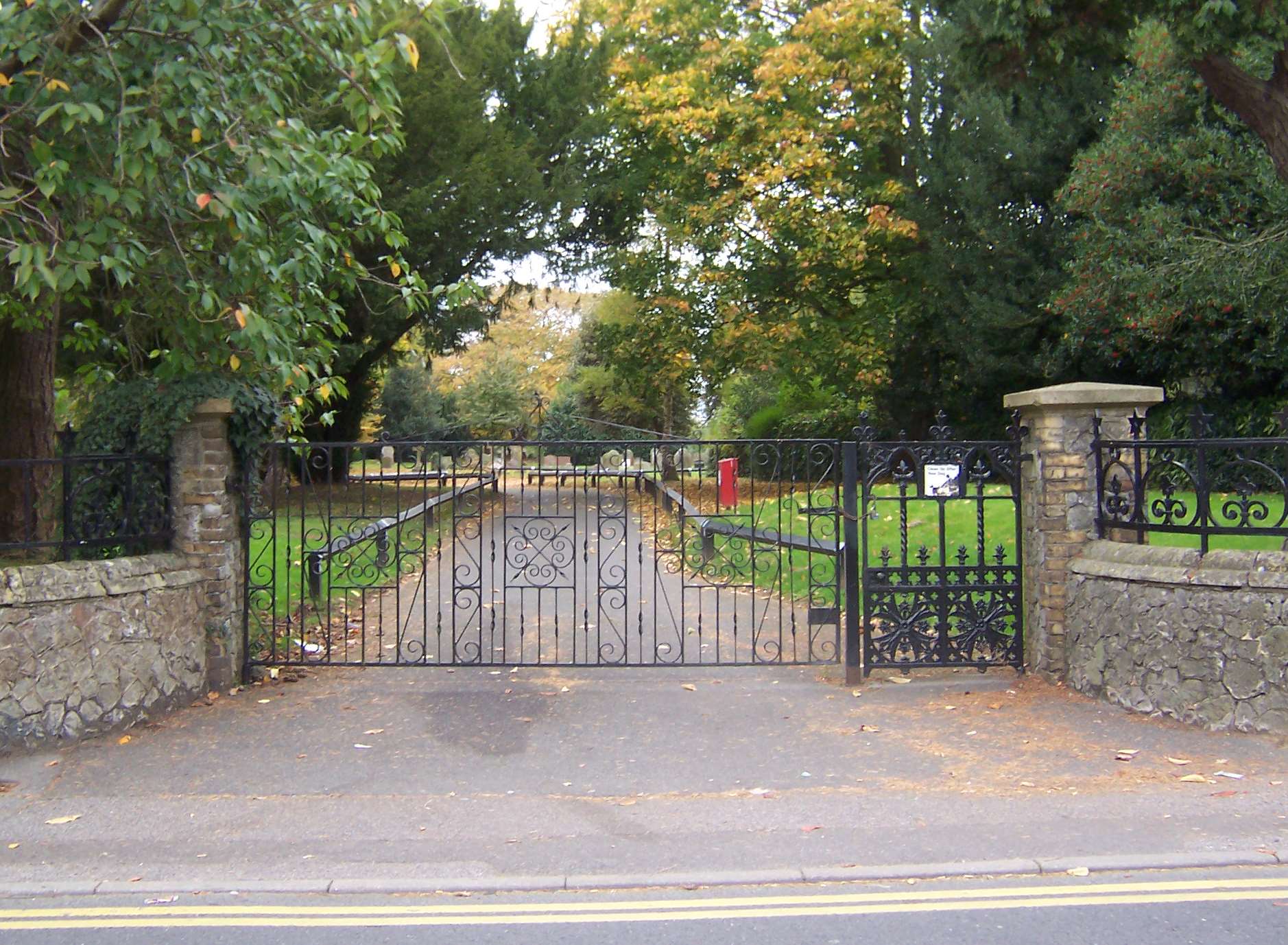 The council is urging parents not to block the cemetery's gates or park on site