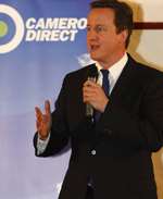 David Cameron speaking at the 'Camerondirect' event in Chatham. Picture: Peter Still