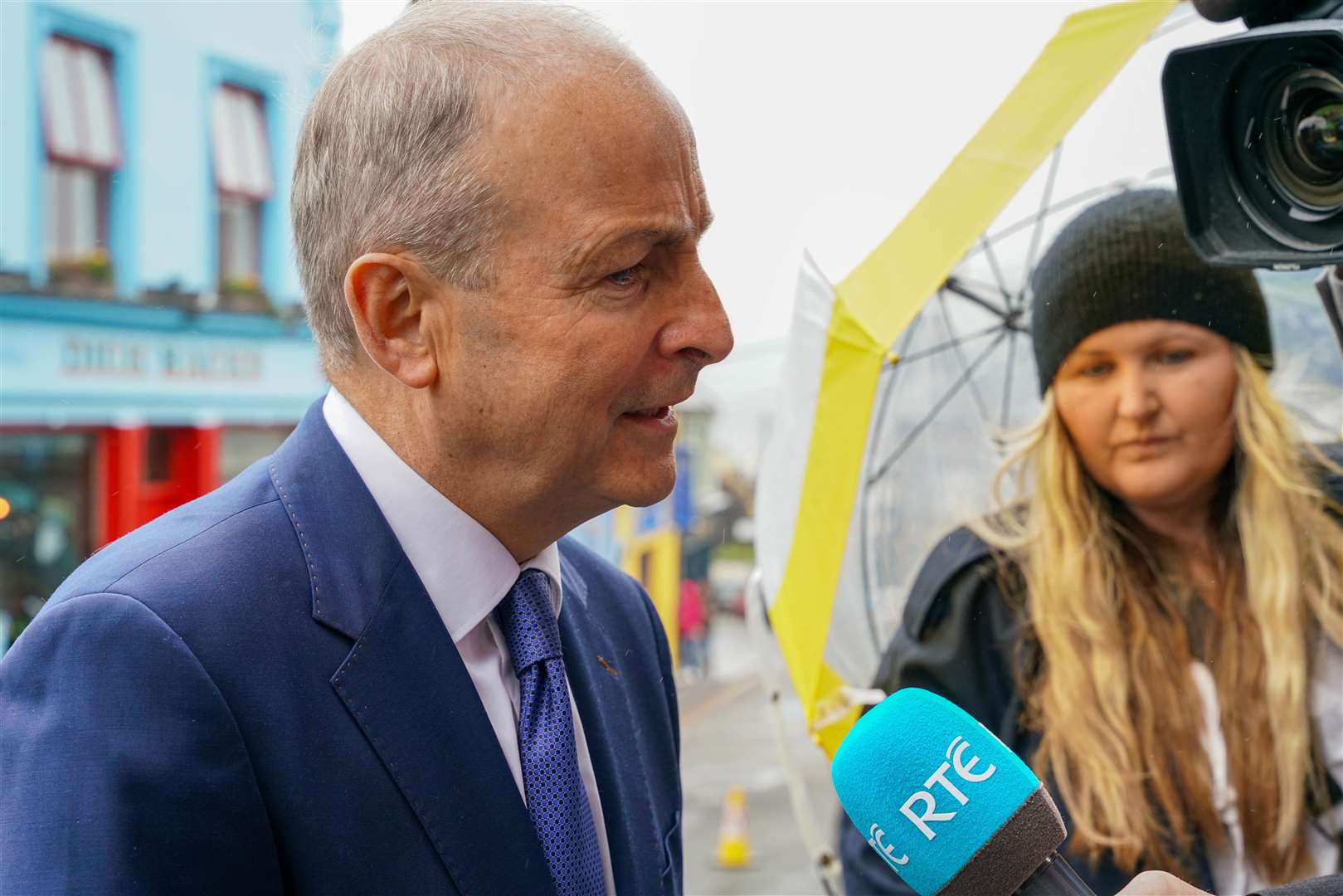 Tanaiste Micheal Martin speaking to the media following the funeral (Noel Sweeney/PA)