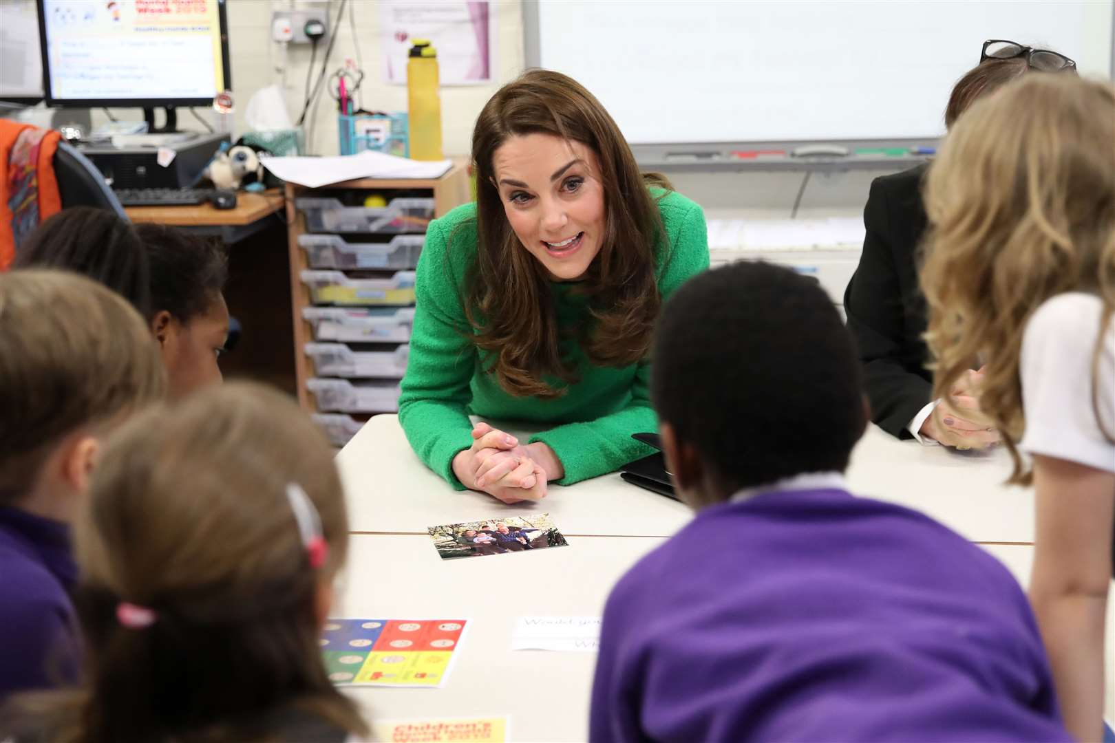 Kate during a visit to a primary school in 2019 in support of Mental Health Week (Chris Jackson/PA)