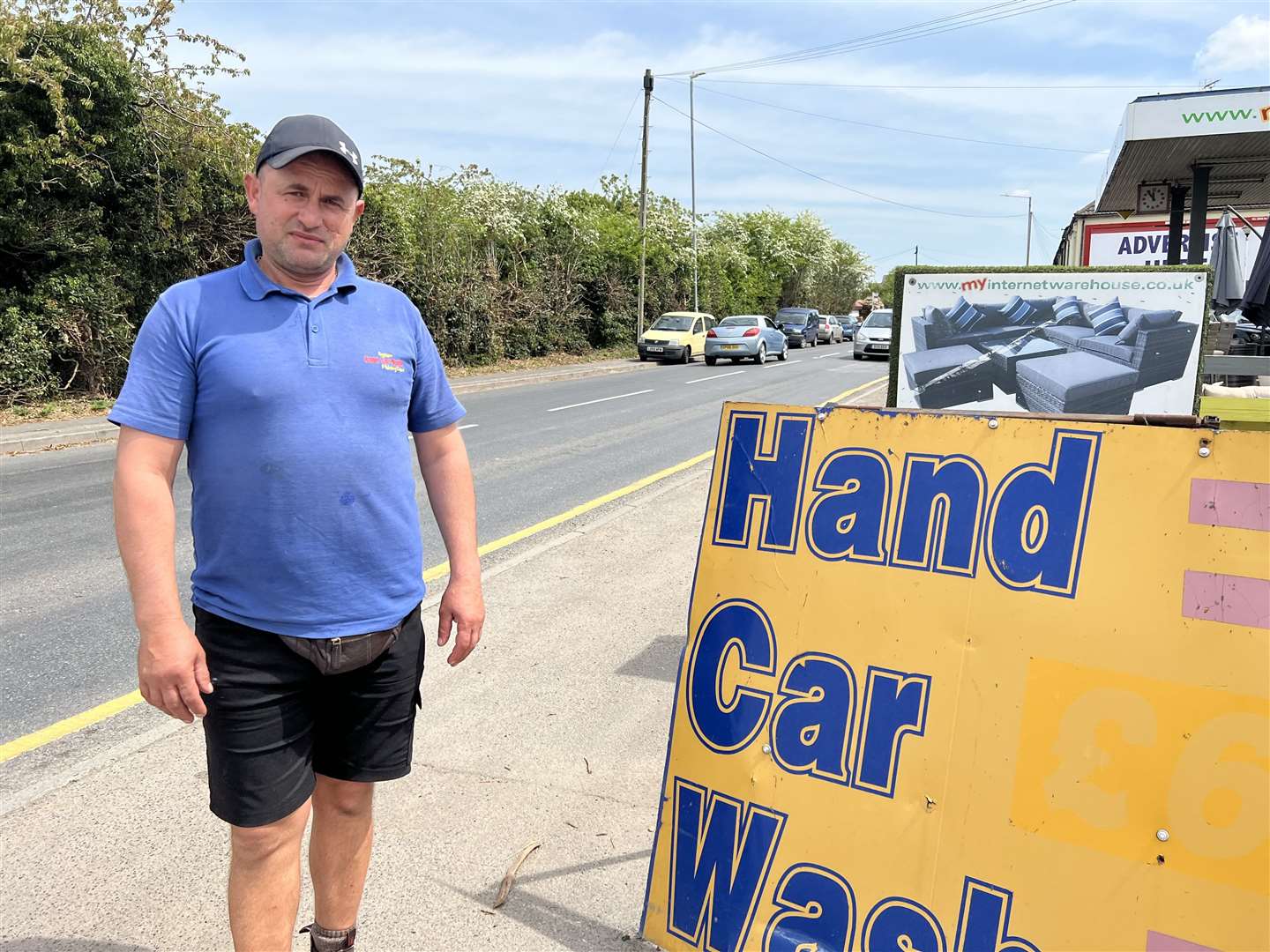 Faton Gashi outside Teynham Hand Car Wash