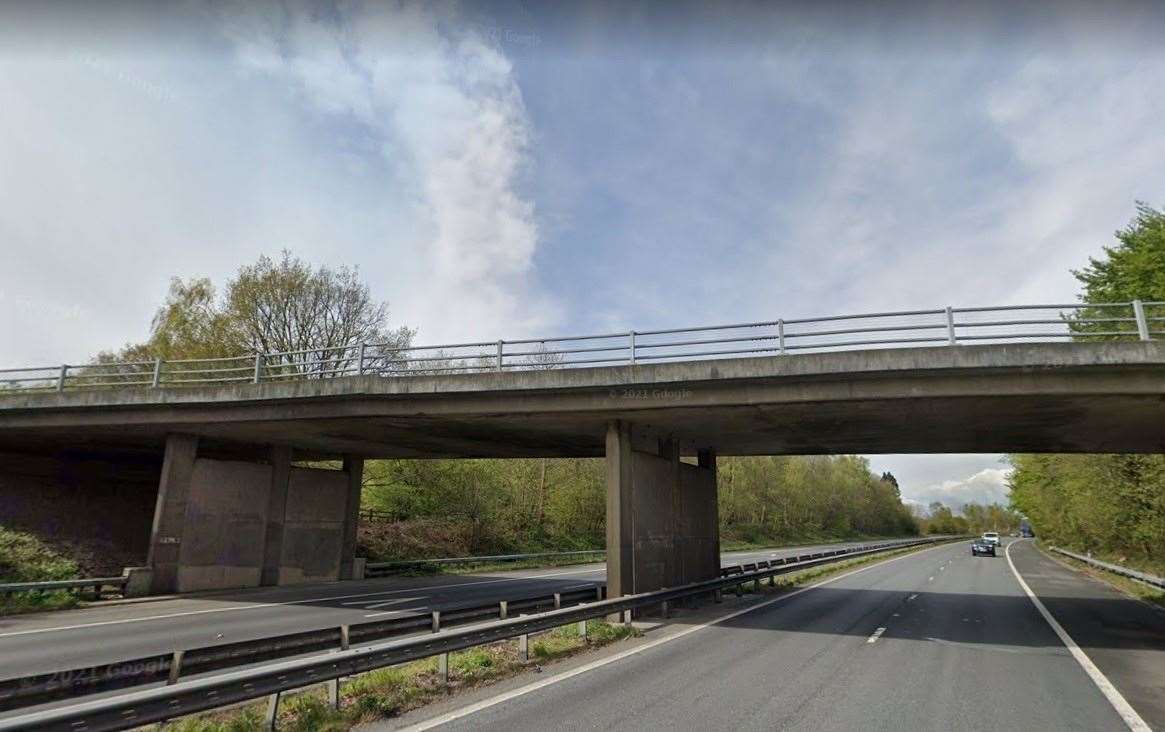 Bricks were also thrown onto the M2 from Sawpit Road bridge. Picture: Google Street View