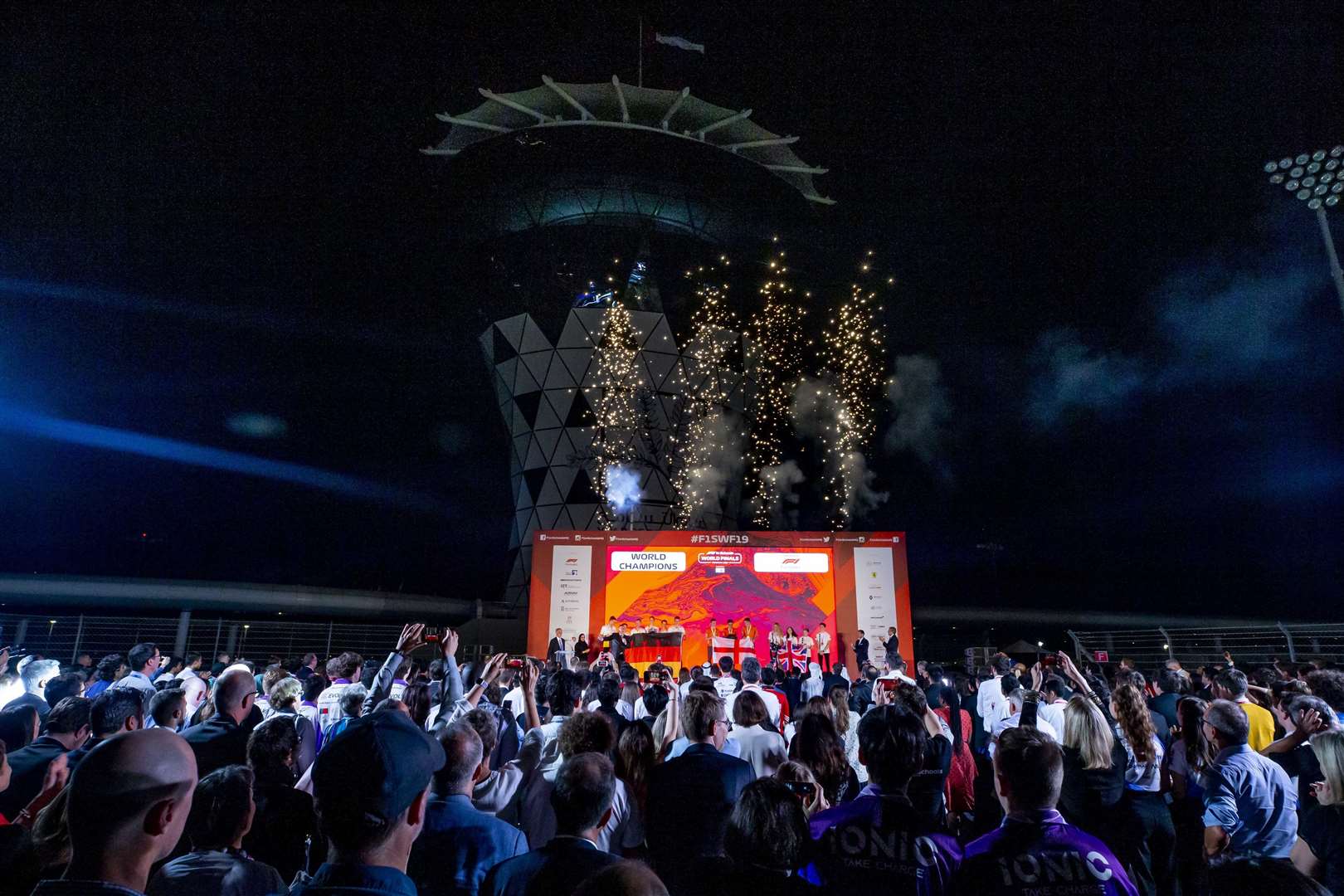 The ceremony under Shams Tower in Abu Dhabi