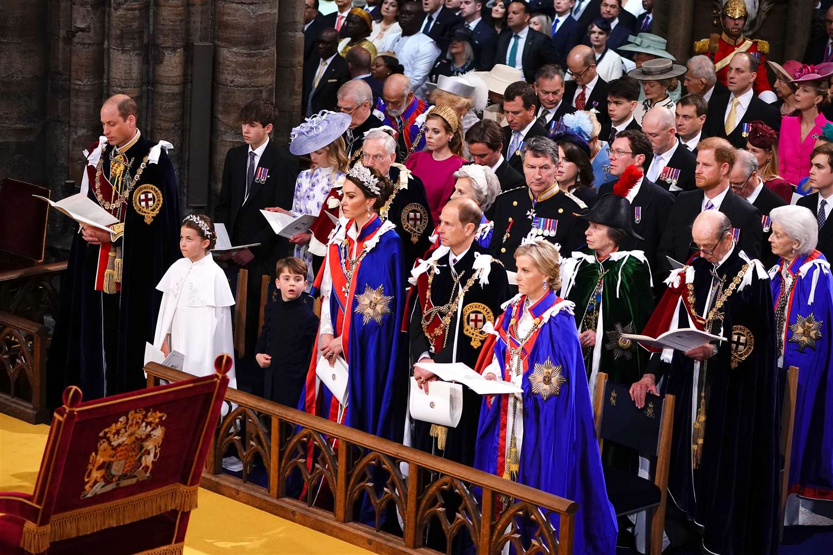 The royal family during the ceremony (PA)