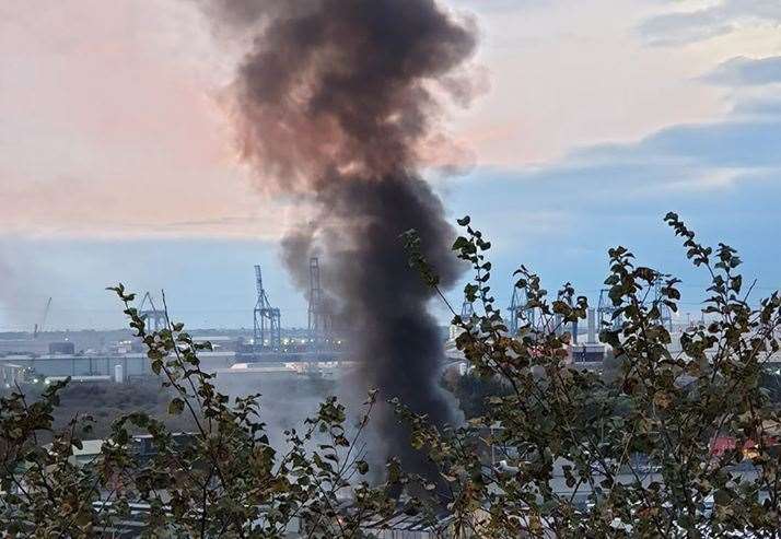 Smoke coming from Manor Way, Swanscombe. Picture: Craig Rickard