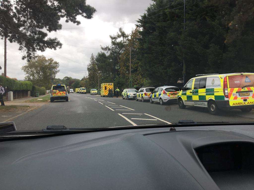 A large number of vehicles were sent to Ashford Road, Bearsted