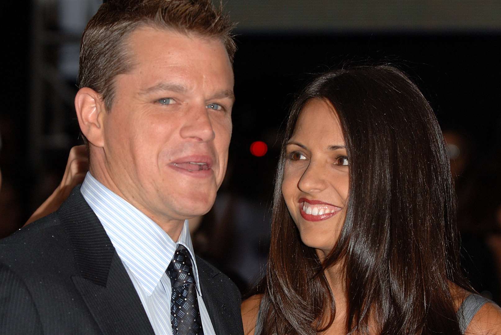 Matt Damon and his wife Luciana Barroso (Joel Ryan/PA)