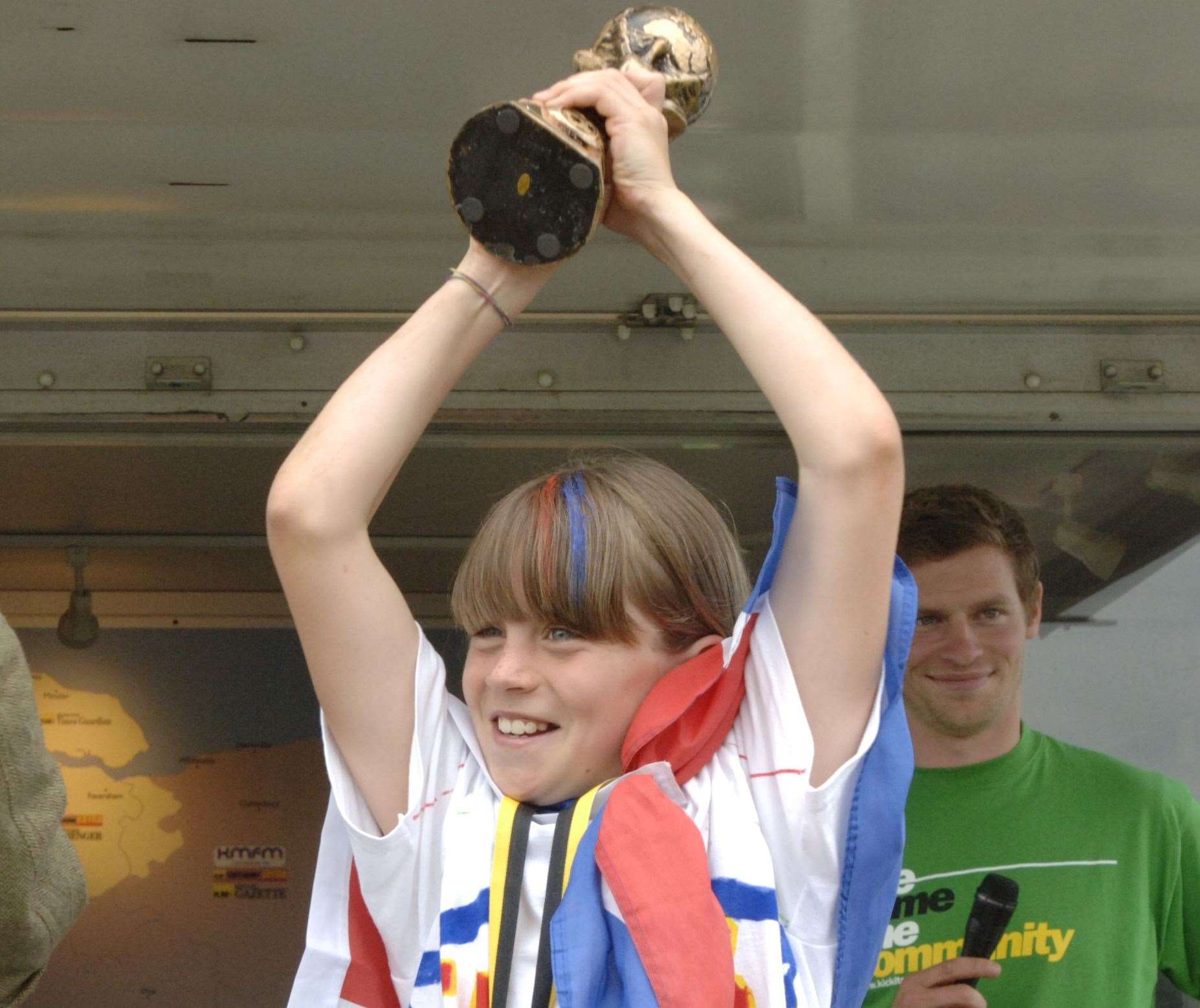 Alessia Russo, 11, lifting the ‘World Cup’ after winning a mini tournament in 2010 hosted by the Kent Messenger