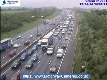 Traffic on the M25. Image: Highways England