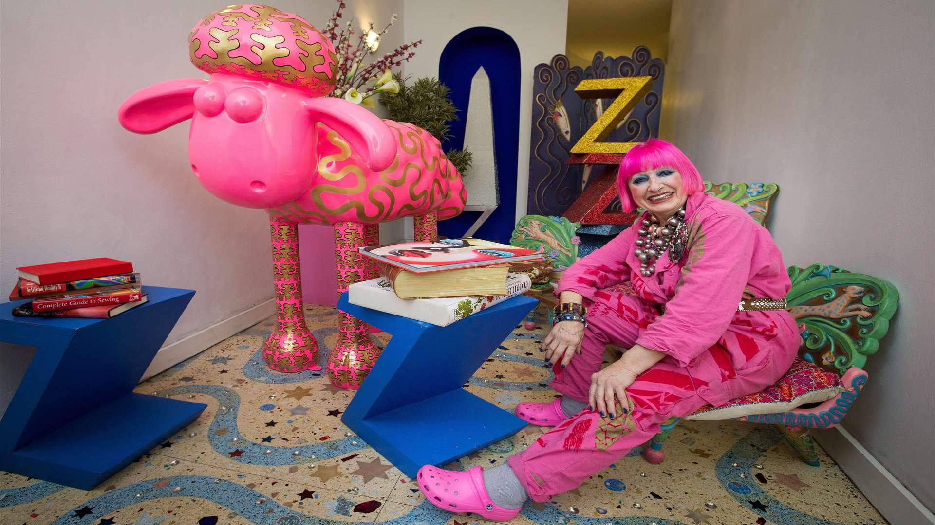 Zandra Rhodes is one of the high profile artists who has designed a 5ft tall Shaun the Sheep sculpture