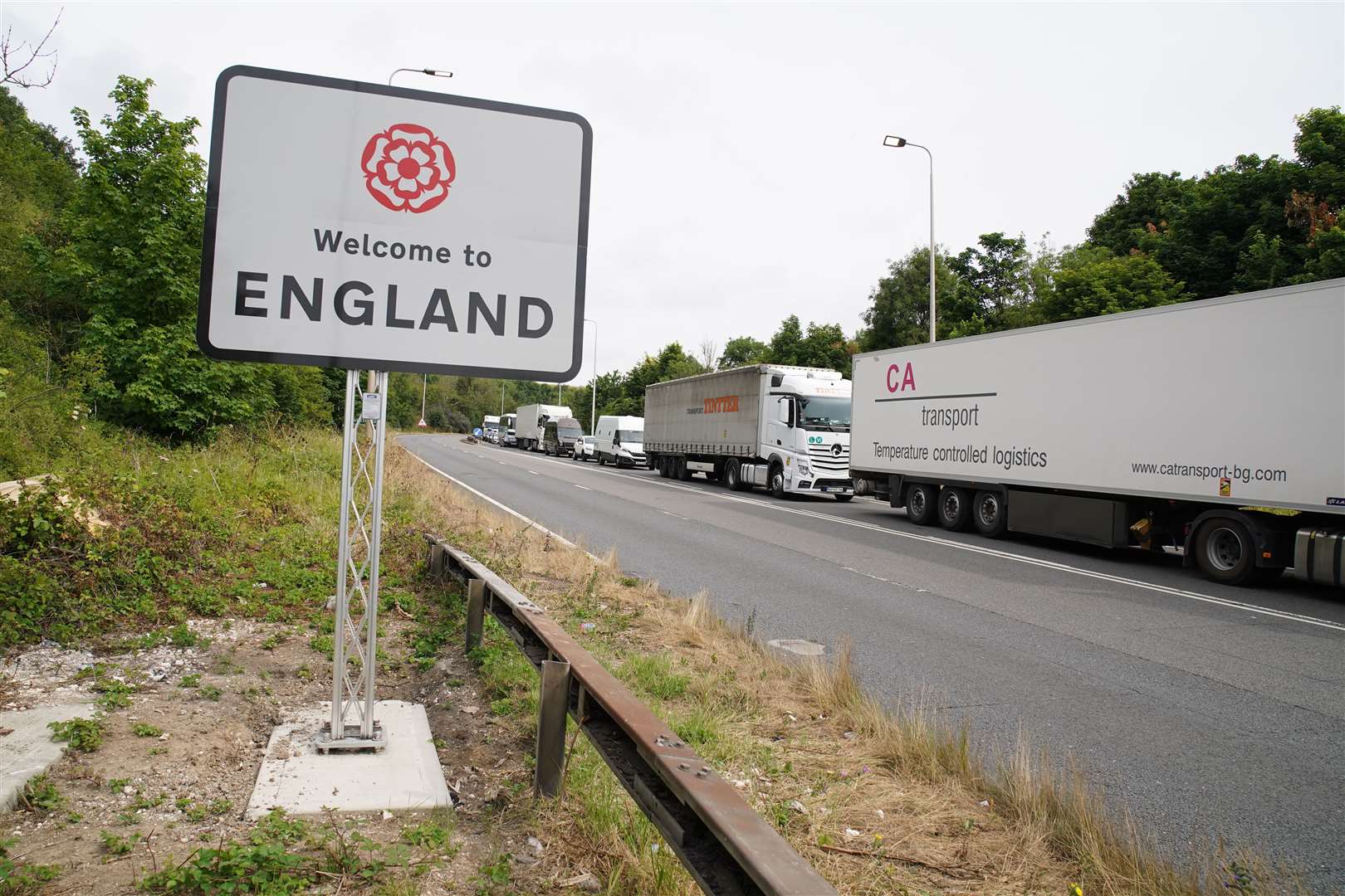 Traffic jams leading to the ferry port in Dover (Gareth Fuller/PA)