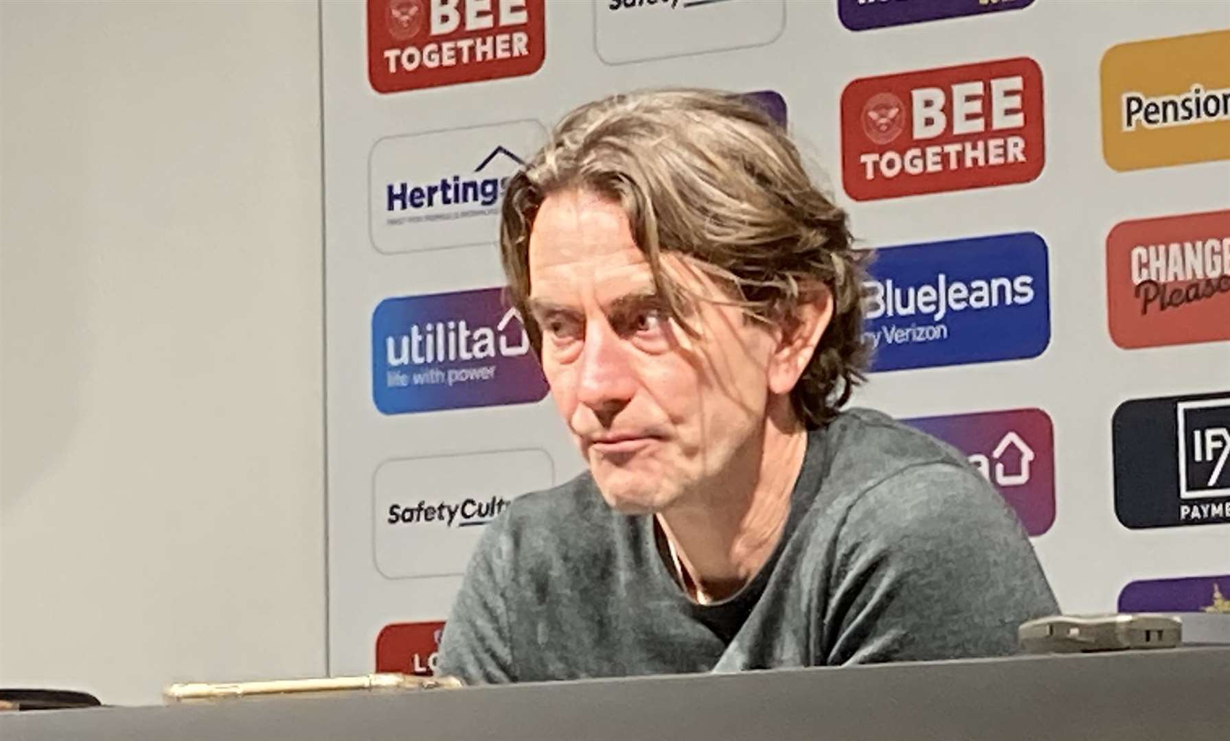 Brentford head coach Thomas Frank speaks to the press after their loss to Gillingham (60520974)
