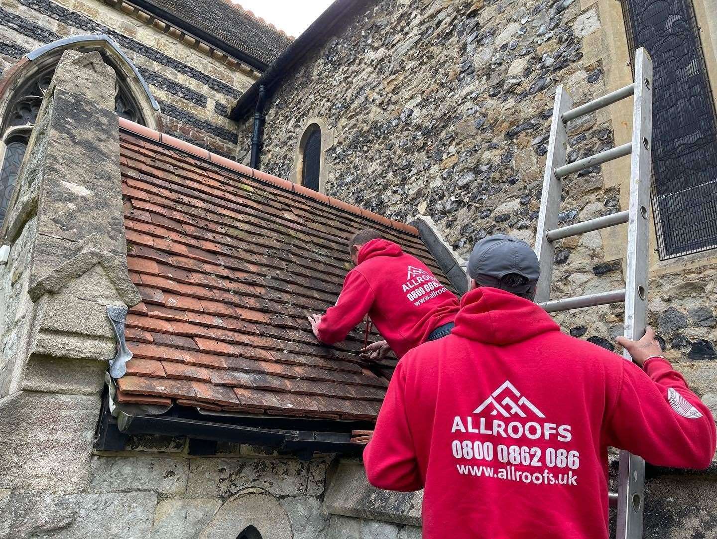 Crews helped fix the broken tiles for free. Picture: All Roofs UK