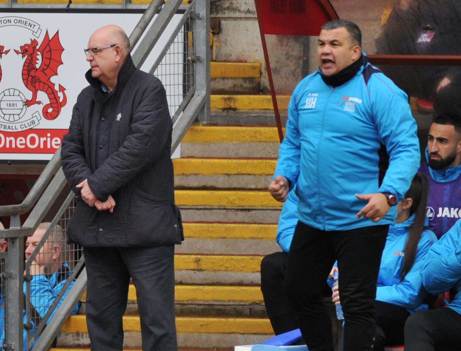 John Still and head coach Hakan Hayrettin won promotion together at Luton Picture: Steve Terrell