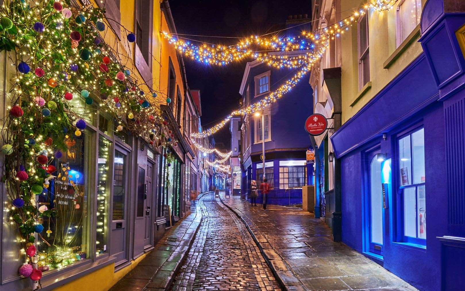 Folkestone Town Council cancelled this year's Christmas light switch-on due to a forecast of high winds and heavy rain. Picture: Matt Rowe