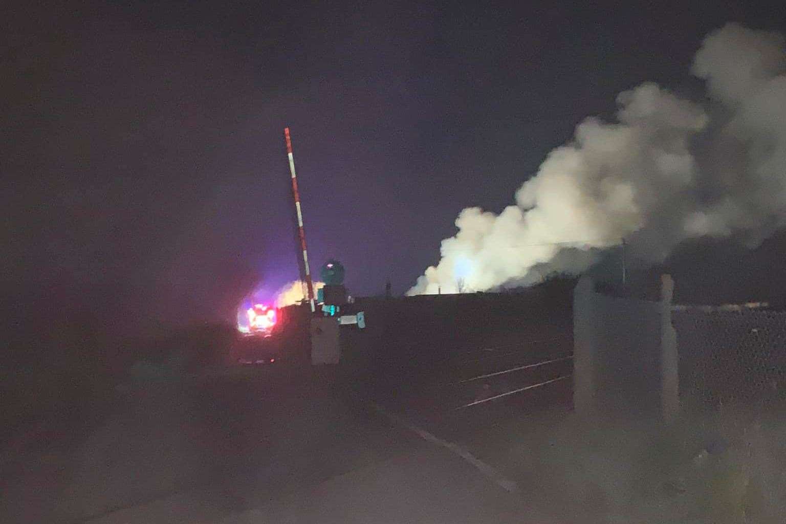 Smoke from the fire yesterday evening in Northwall Road, Deal. Picture: Charles Franklyn