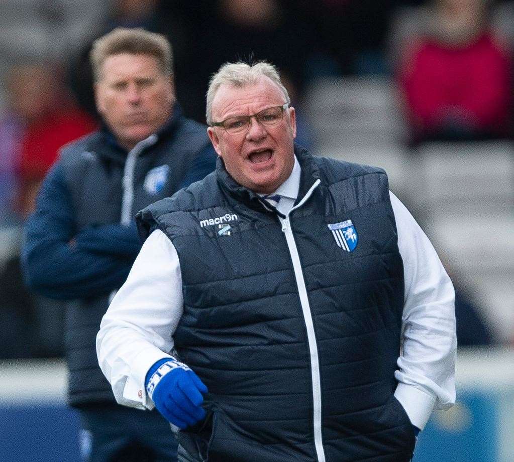 Gills boss Steve Evans vents his frustration on the touchline at Lincoln Picture: Ady Kerry