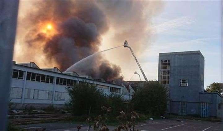 Huge plumes of smoke could be seen for miles. Picture: Dave Larkins