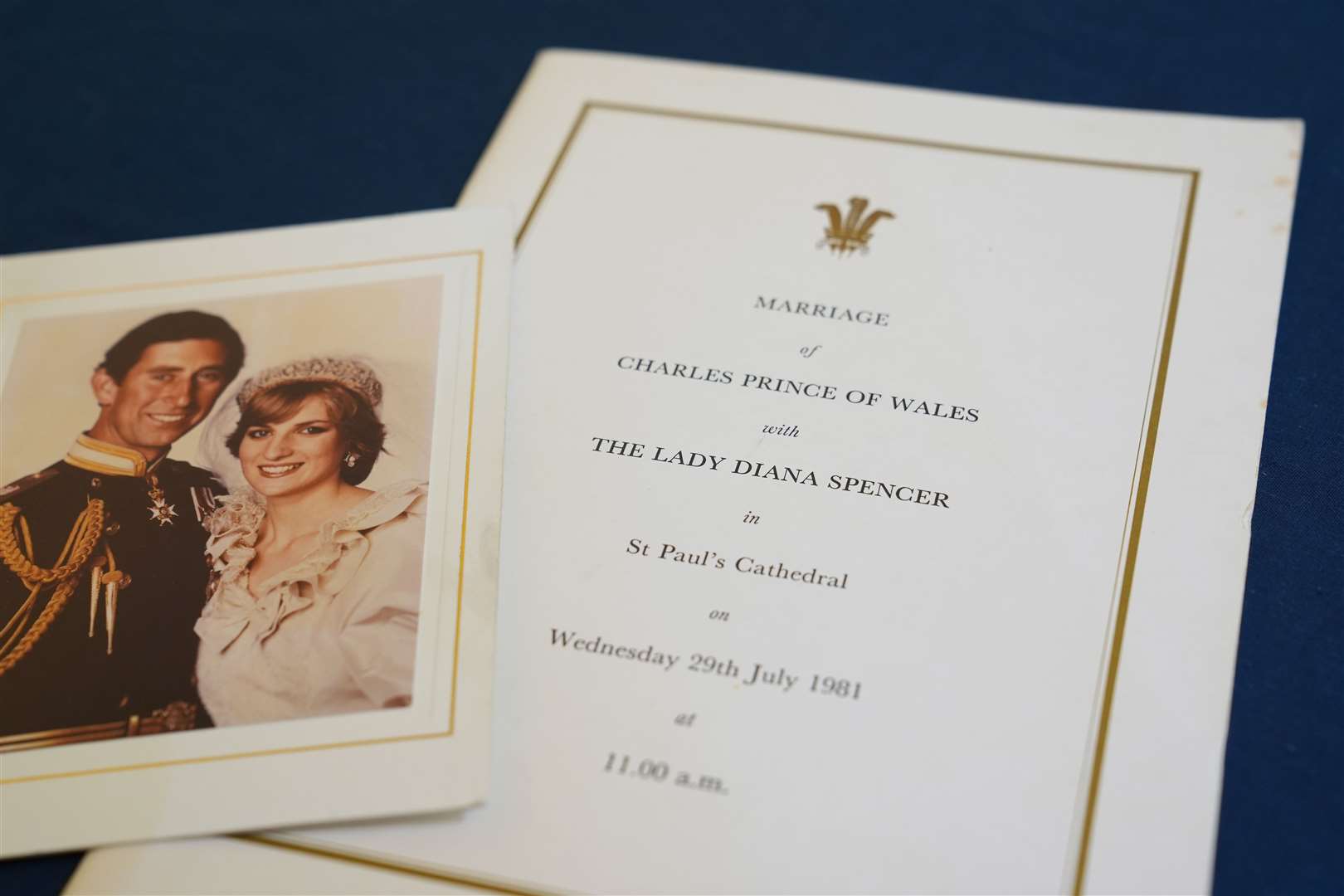 An order of service from the royal wedding was among a series of handwritten letters sent by Diana, Princess of Wales, to housekeeper Violet Collison (Joe Giddens/PA)