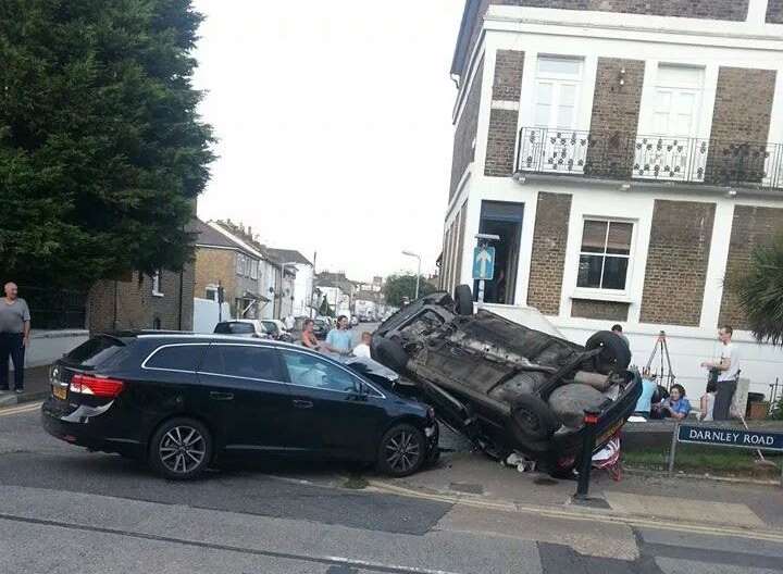 A woman was taken to hospital after the collision in Darnley Road.