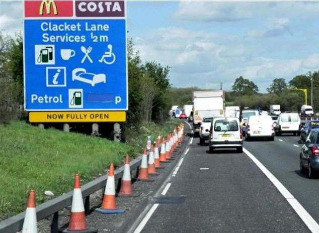 Clacket Lane Services. Stock picture.