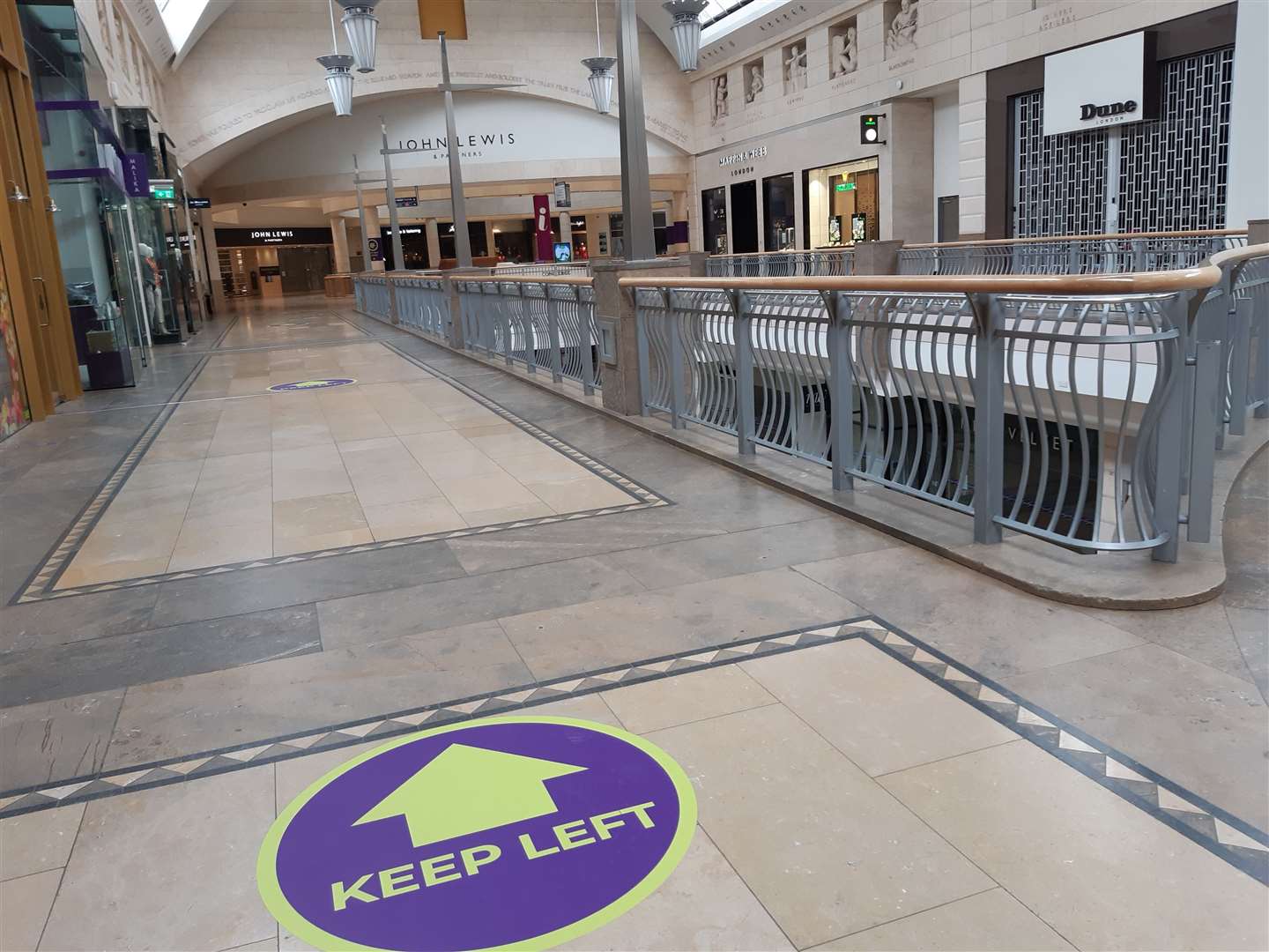 Signs at Bluewater shopping centre ahead of re-opening of non-essential shops