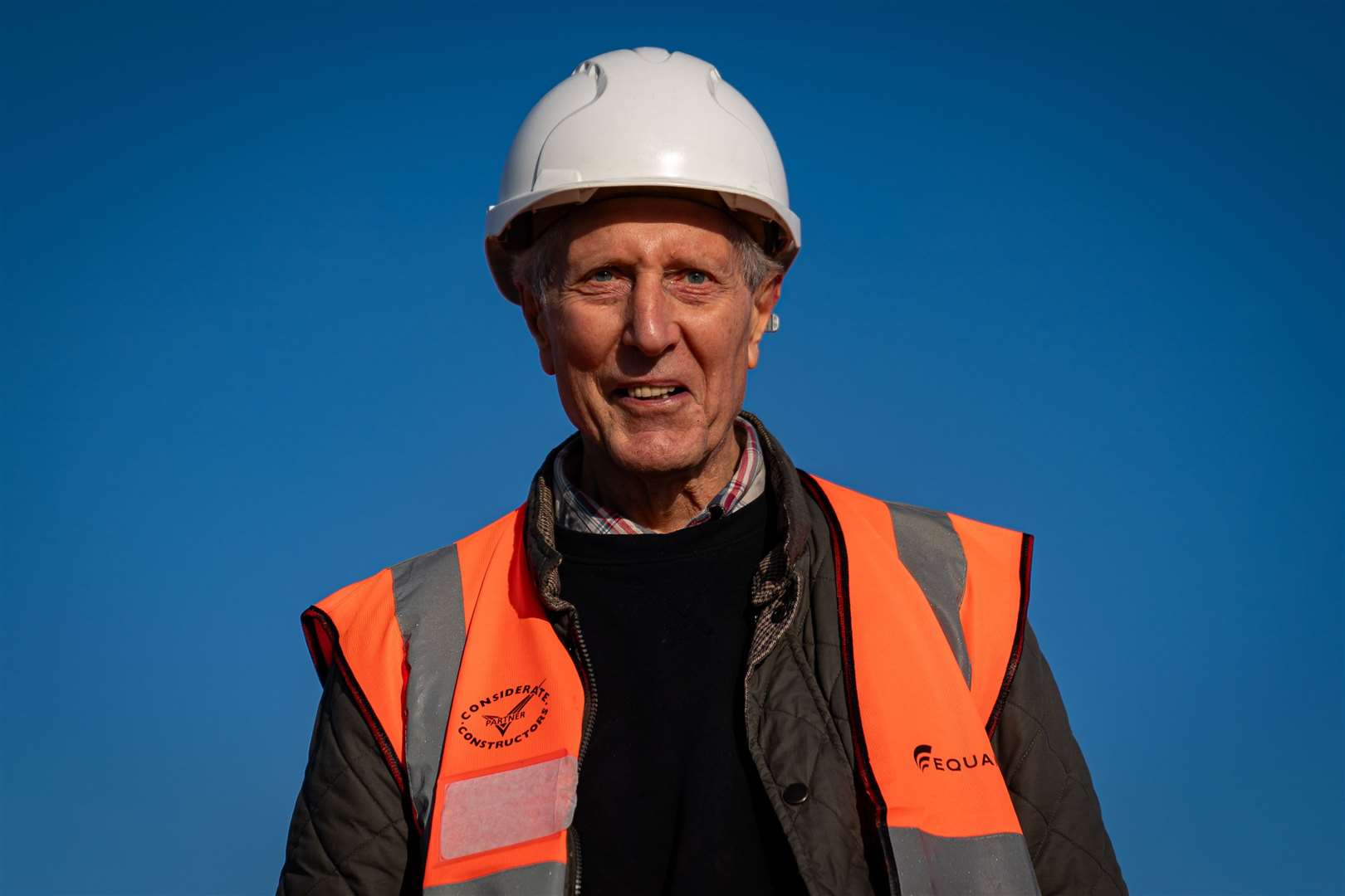 Chris Johnson, 82, who worked on the roof at Smithfield Market in London as an apprentice in the 1960s, stands on the refurbished copper clad Poultry Market roof (Aaron Chown/PA)