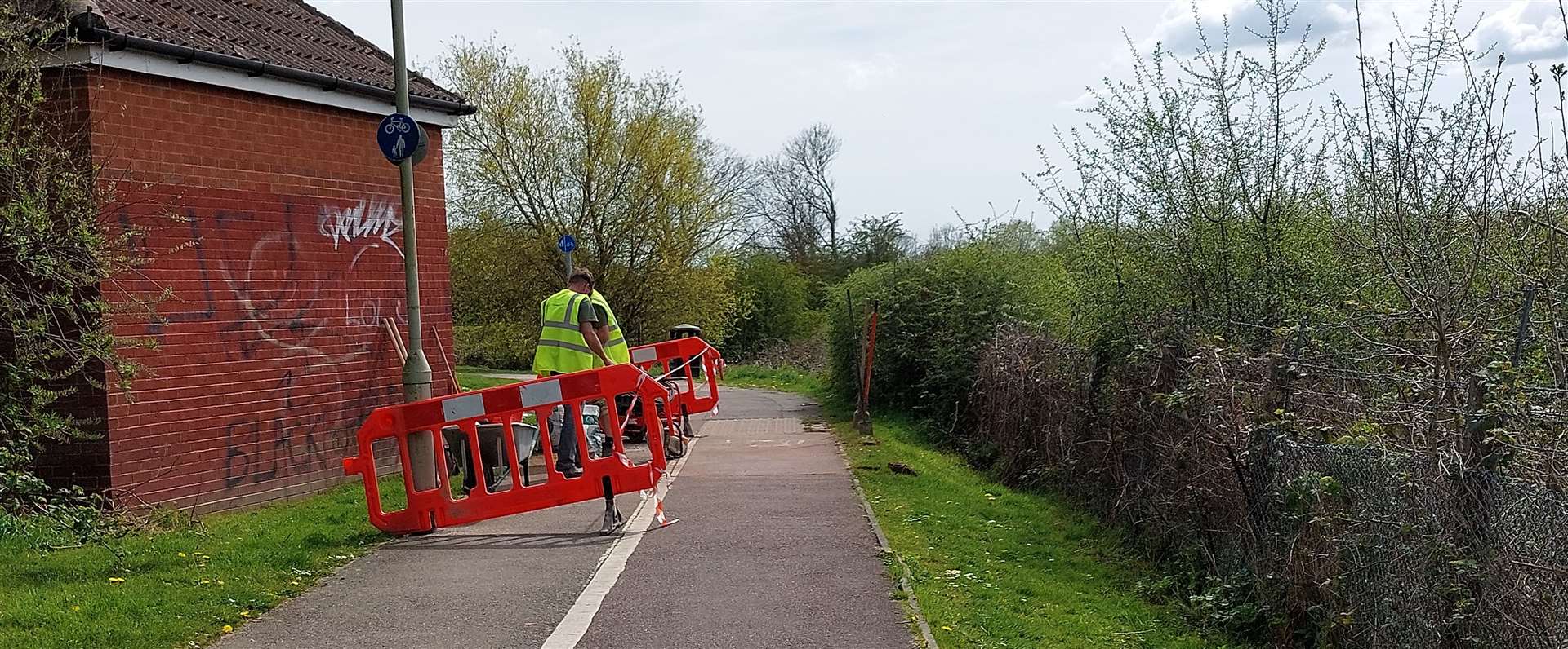 Another was being installed at the bottom of White Willow Close