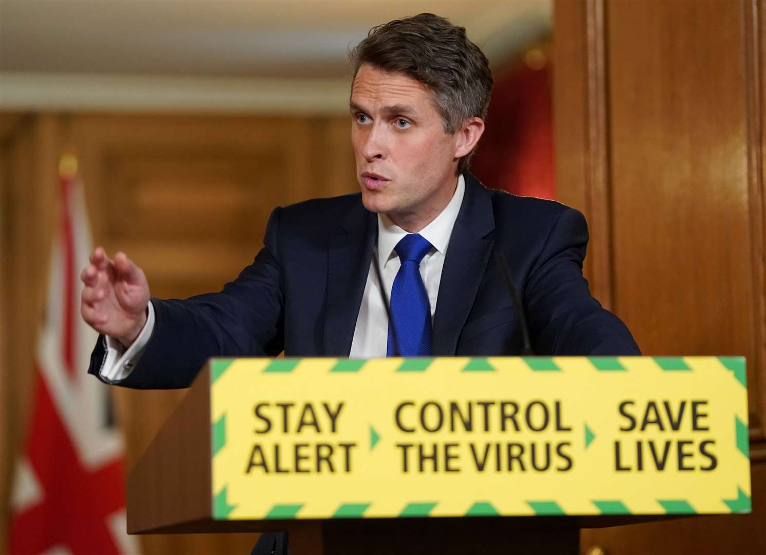 Education Secretary Gavin Williamson during a media briefing in Downing Street (Pippa Fowles/10 Downing Street/Crown Copyright/PA)