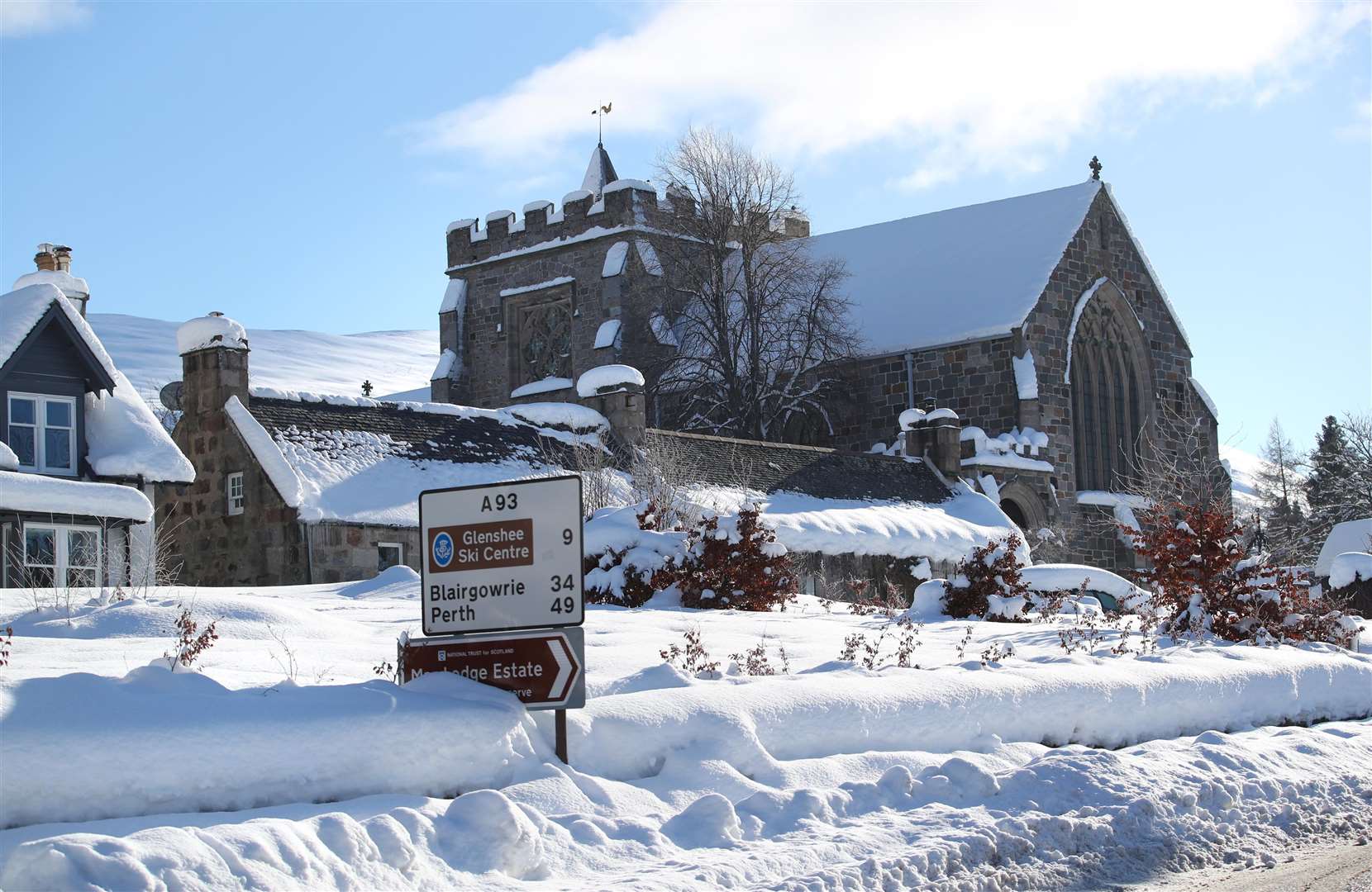 Snowy conditions in Braemar, Aberdeenshire (Jane Barlow/PA)