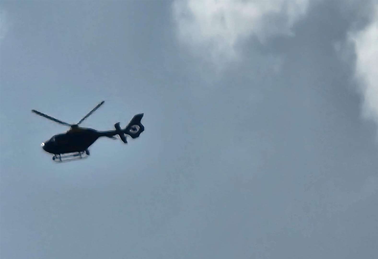 A police helicopter also attended the scene. Picture: Tim Brown