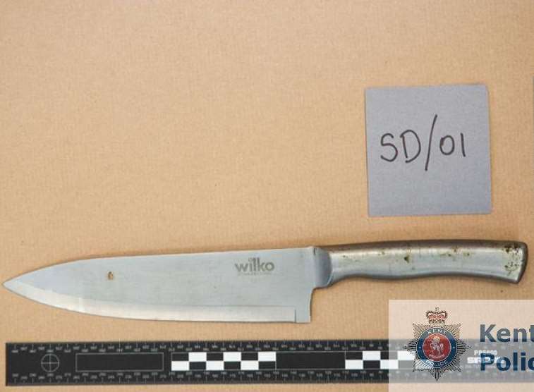 The knife used by Christian. Picture: Kent Police
