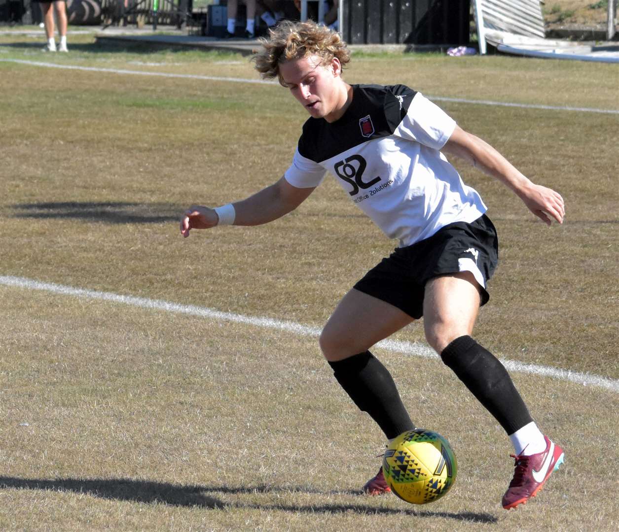 Nathan Wood on the ball at Salters Lane. Picture: Randolph File