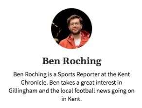 A profile for a supposed journalist at Kent Chronicle, as it appeared on the website