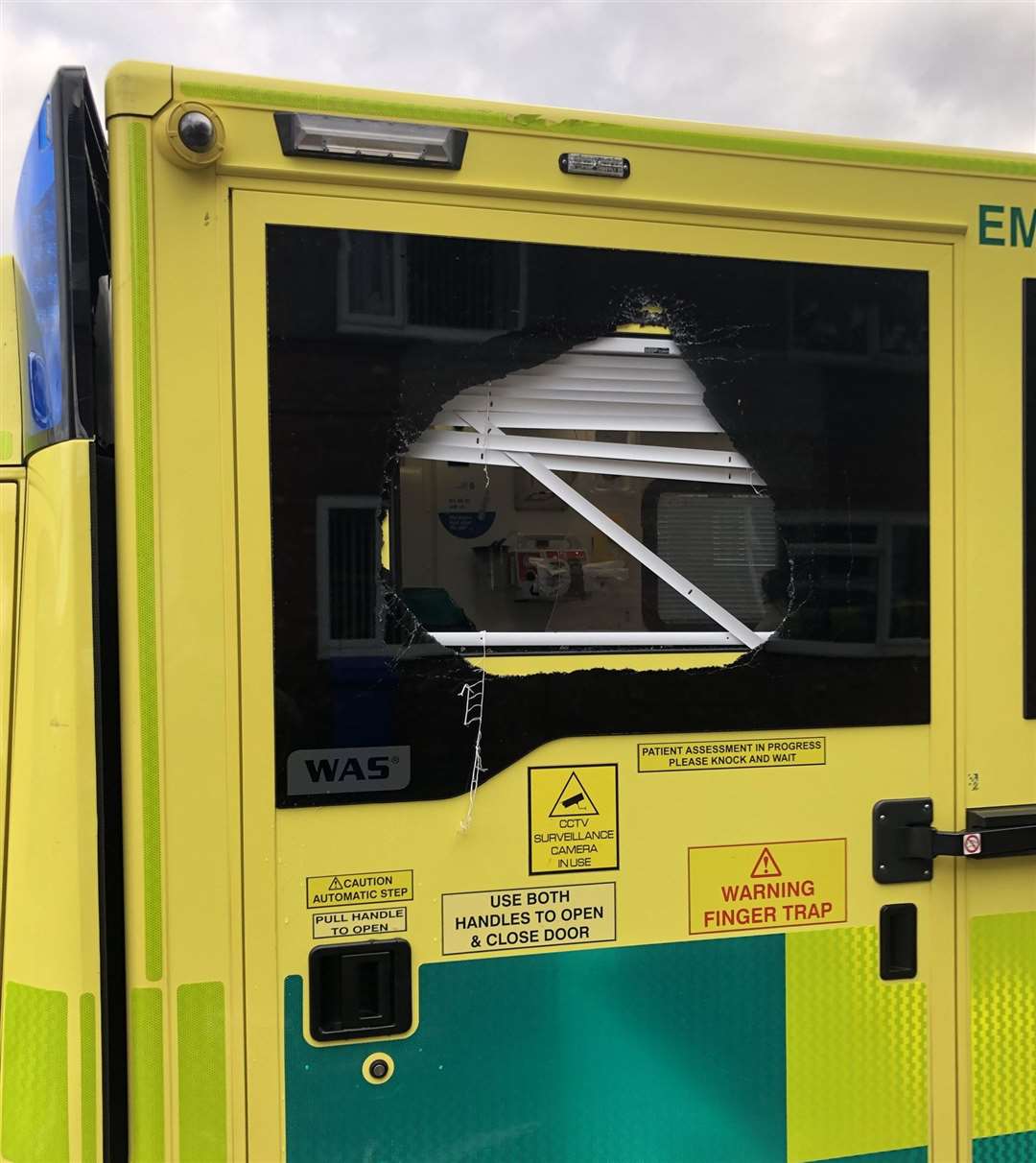 An ambulance which was attacked over the weekend (North East Ambulance Service NHS Foundation Trust/Twitter)