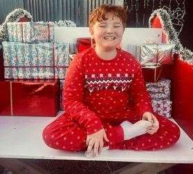 Grandson Kenneth Leith, 10, enjoying the festive display. Picture: Nikita-Jane Parker