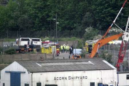 Emergency services at the scene of the gas leak. Picture: PETER STILL