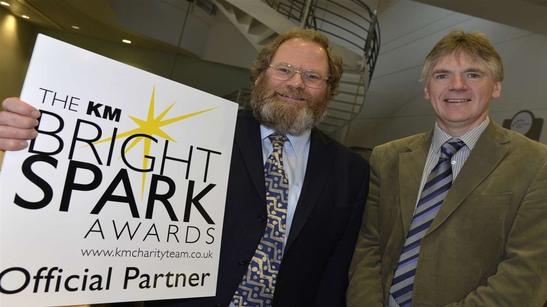 Profs Peter Clarkson and Martin Warren from the science faculty of the University of Kent which is backing the KM Bright Spark Awards 2015.