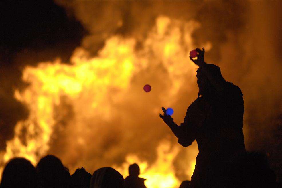 A juggler at last year's Biddenden Blaze