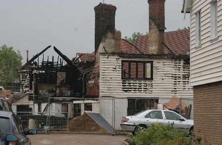 All that remains of the building. Picture: JOHN WESTHROP