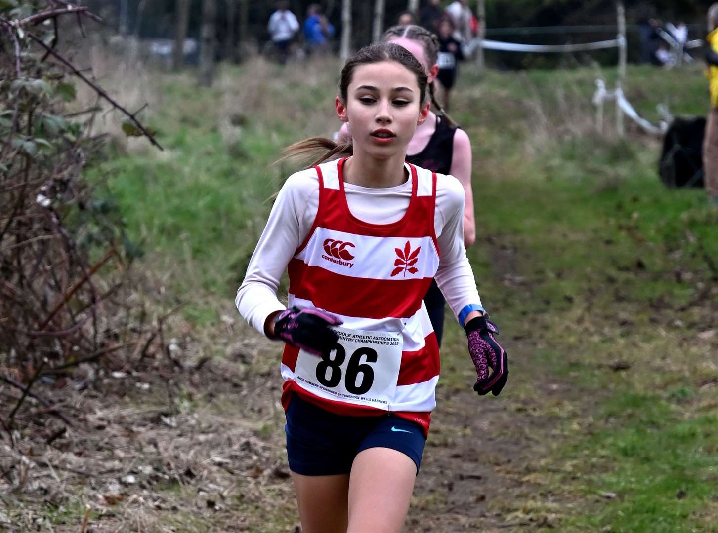 This year’s winner of the Year 7 girls’ race - Eva Vitorino Hiietamm of Sevenoaks. Picture: Simon Hildrew