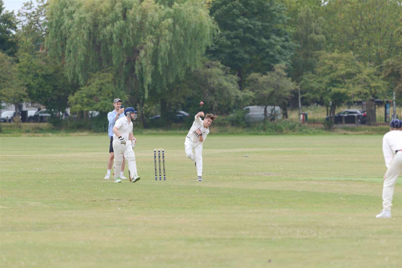 Tom Dunn bowled the first bowl for his team after running 24.5km (Nick Dunn/PA)