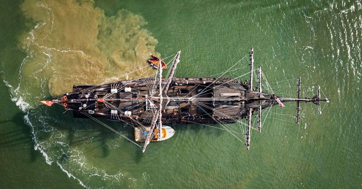 El Galeon Andalucia has moved on to its next stop on its tour of Europe. Picture: Alex Wilder.