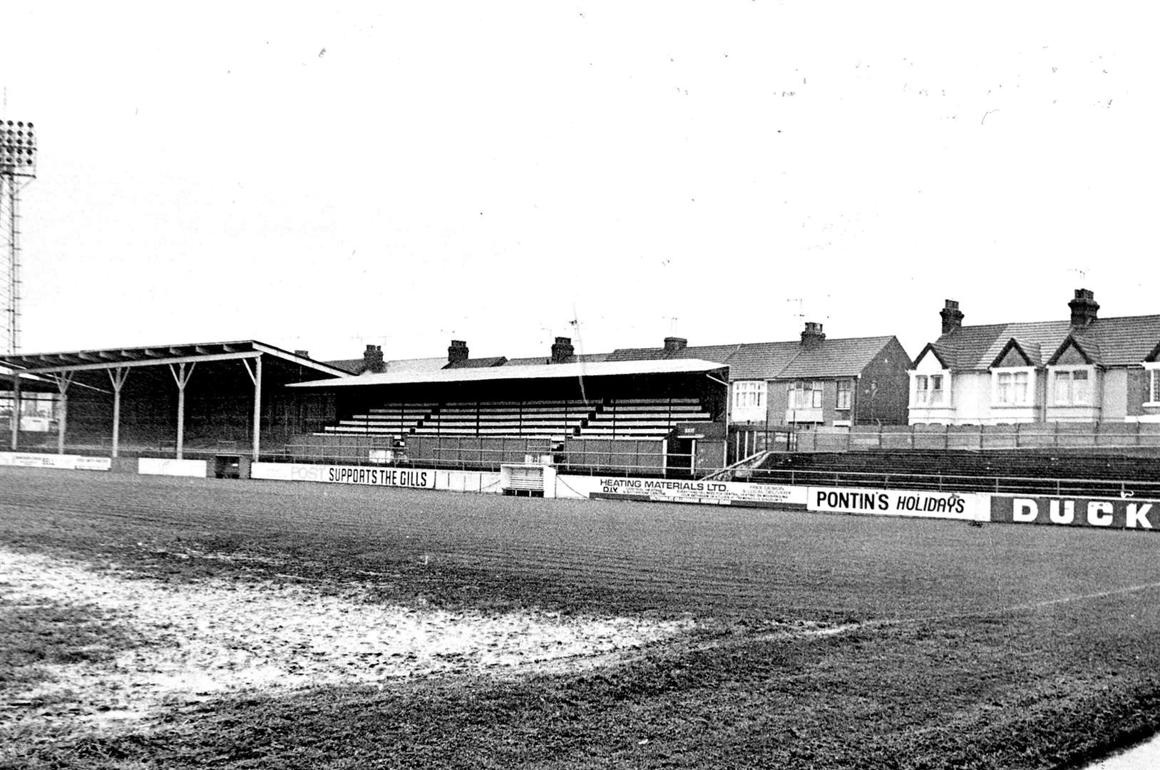 Priestfield in 1978, showing the old Gordon Road Stand