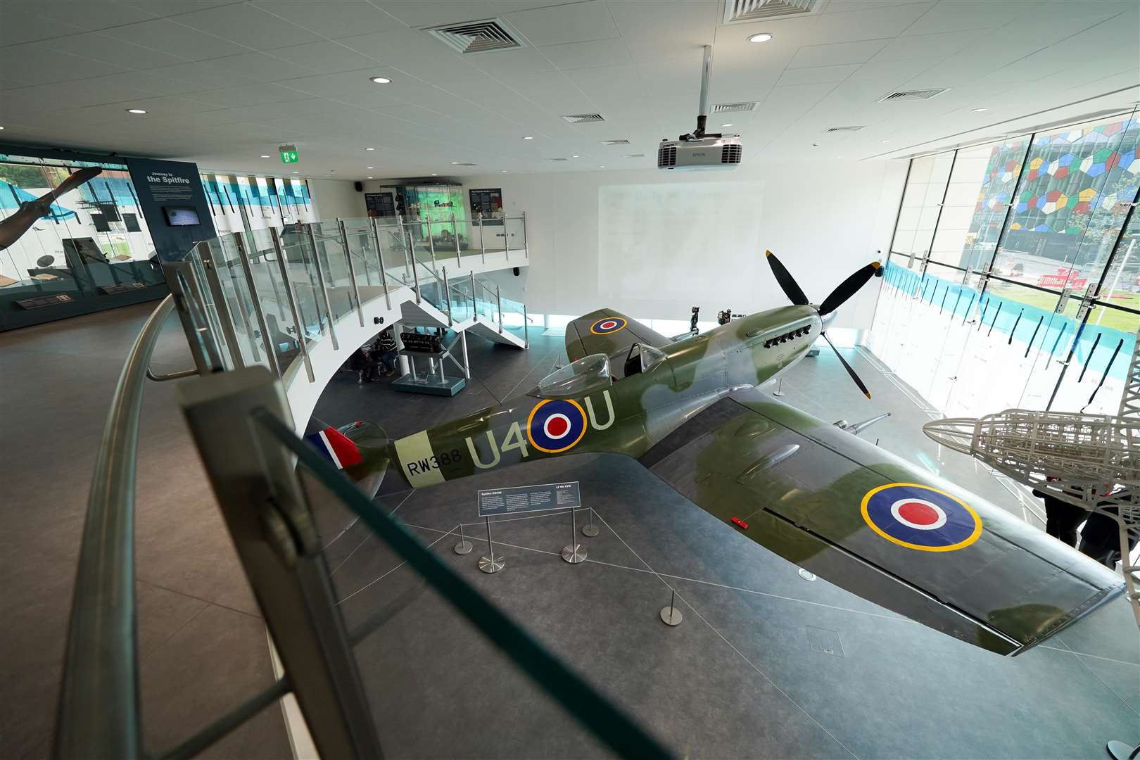 The Mark XVI Spitfire in the new £5.4 million extension to the museum (Jacob King/PA)