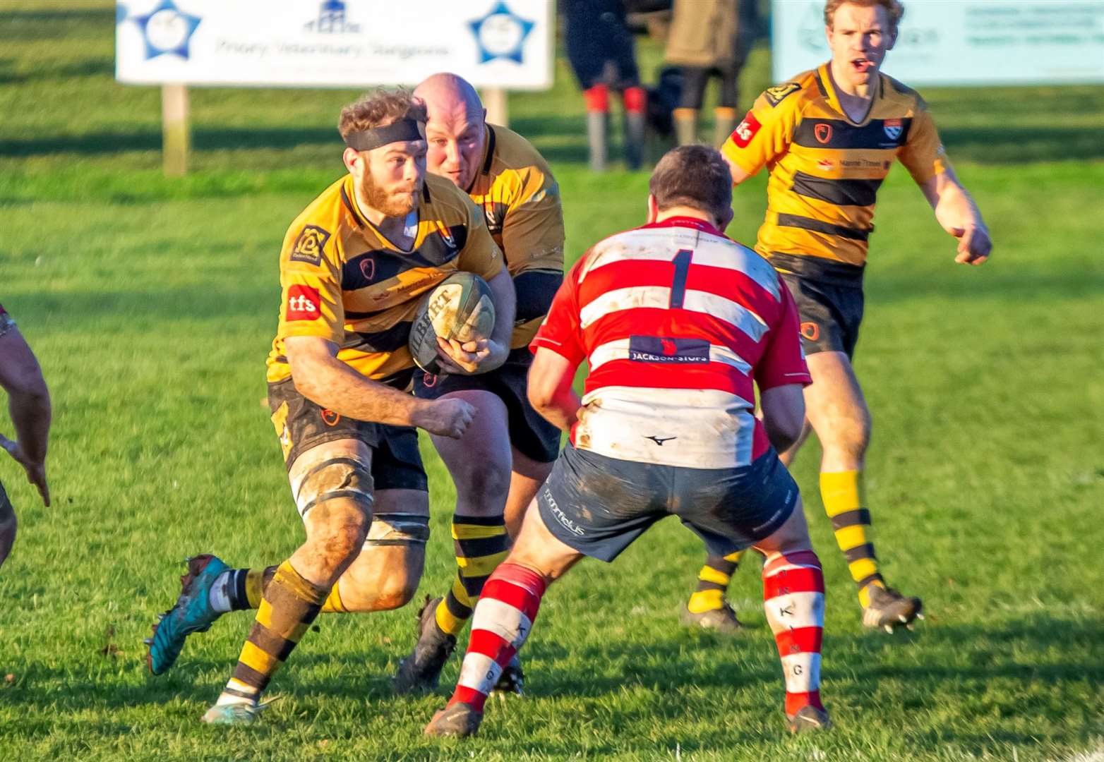 Canterbury’s Tyler Oliver goes on the offensive at Dorking last Saturday Picture: Phillipa Hilton