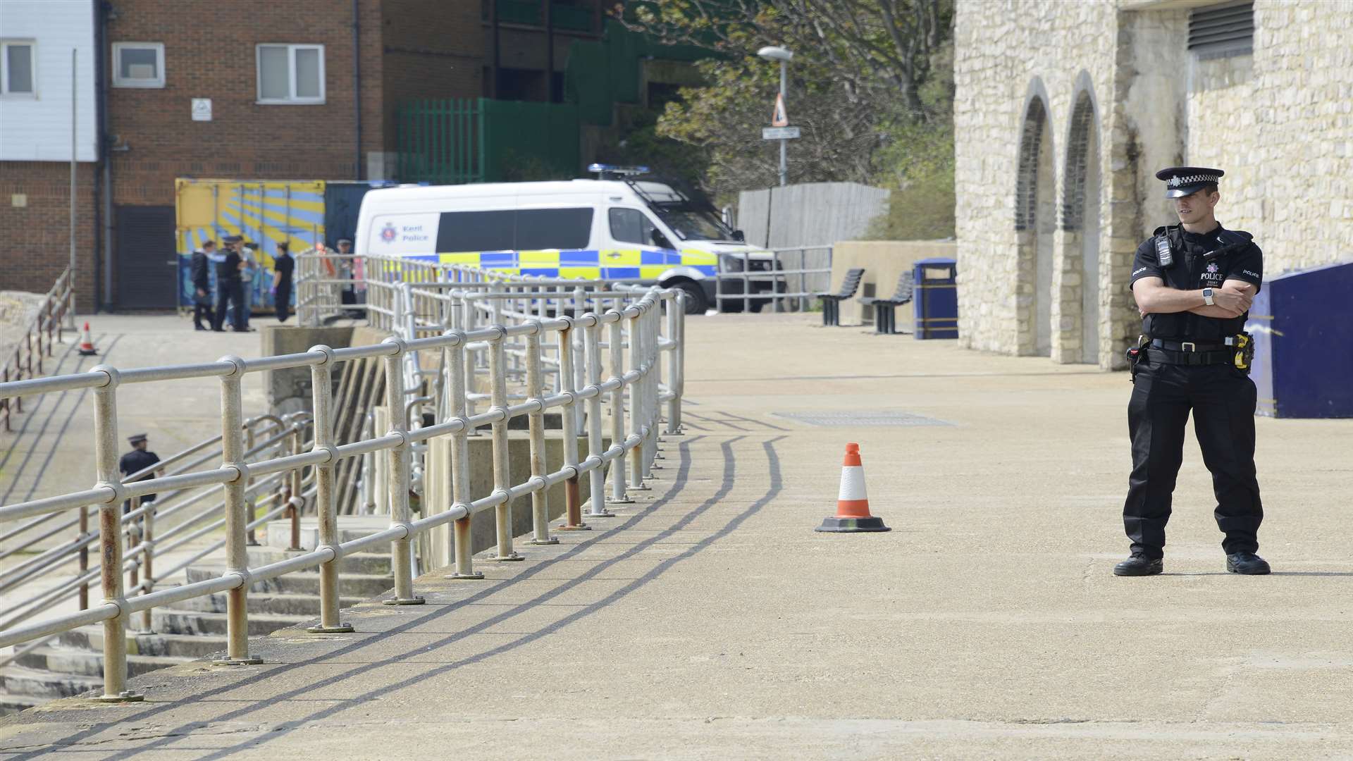 The beach has been sealed off while investigations take place. Picture: Paul Amos