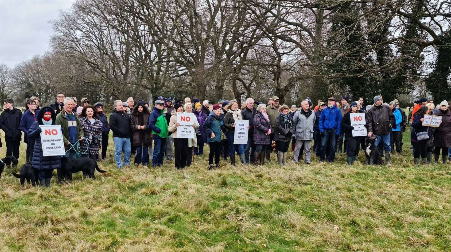 Protesters on Limes Land earlier this year